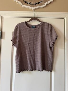 ARULA Mauve Short Sleeve Waffle Tee